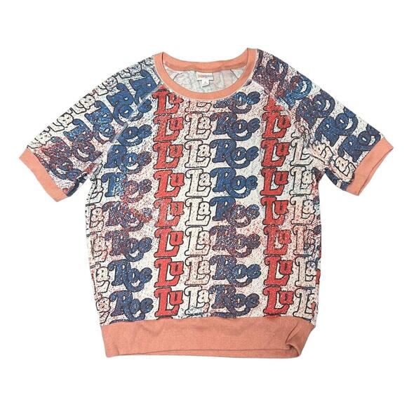 LuLaRoe Size Medium Women's LulaRoe Logo Knit Short Sleeve Sweater Top - Picture 1 of 5